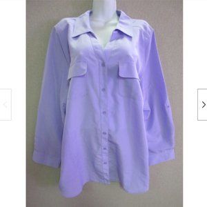 D&Co Women's Shirt Plus Size 2X Light Purple Versatile Oversized